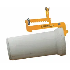 C-Hook pipe lifter designed for horizontal lifting and positioning of pipes. Features a 6,000 lb maximum load capacity and accommodates pipes with a minimum diameter of 10 inches. Suitable for use in industrial settings such as construction and pipeline maintenance.