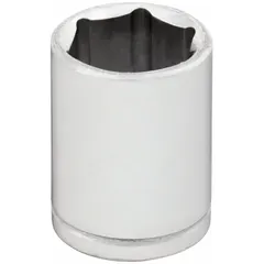 This 1/4" drive hand socket features an 11 mm metric size with a 6-point standard configuration. Constructed with a chrome finish, it has an overall length of 1 inch. Commonly used for tightening or loosening metric fasteners in automotive, machinery, and general assembly applications.