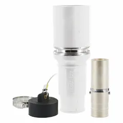 This LEVITON female plug from the 49 Series features a crimp tube termination and is rated for 1000V AC and 1009A. The white connector is designed for single-pole inline applications in high-current industrial power distribution, welding equipment, and heavy machinery connections.