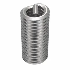 Free-running tanged helical insert with M6-1.00 coarse metric thread. Made from 18-8 stainless steel with a tensile strength of 200,000 to 250,000 psi. Plain finish, 6.25 mm length. Supplied in a 100-piece pack. Used for thread repair or reinforcement in metal assemblies.