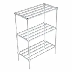 This aluminum open metal shelving unit measures 68 1/4 inches high by 24 inches deep by 48 inches wide. It features HD-Bar shelves in a Silvery White/Gray mill finish. Suitable for heavy-duty storage in industrial and commercial environments such as warehouses, workshops, and distribution centers.