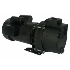 Self-priming sprinkler pump with TEFC motor enclosure. Operates on 115/208-230V AC, delivers 2 hp, and has a 75 psi shut-off rating. Suitable for irrigation systems, lawn sprinkling, and water transfer applications where the water source is below the pump.
