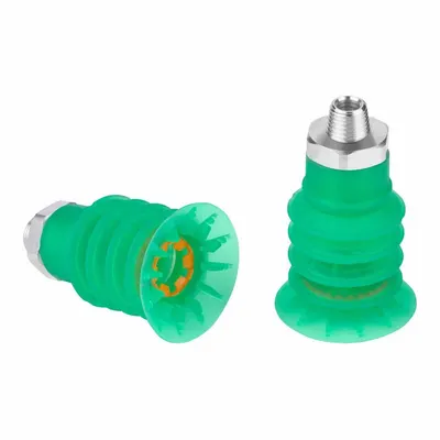 SCHMALZ Vacuum Pad Assembly: Multi-Bellows, 4.5 Folds, 3/8 in NPT Vacuum Port, 52 mm Pad Dia - Multi-Bellows Type Food-Safe Vacuum Pad Assemblies