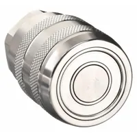 This 71 Series hydraulic quick-connect coupling body features a 316 stainless steel body and a nitrile seal. It is designed for rapid connection and disconnection of fluid lines in hydraulic systems. Suitable for applications requiring corrosion resistance, such as in chemical processing or marine environments