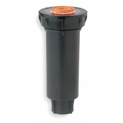 This adjustable pop-up sprinkler head is designed for shrub and landscape irrigation. It delivers a spray pattern covering 13 to 18 ft with a flow rate of 0 to 0.1 gpm, operating within a pressure range of 20 to 55 psi. Suitable for watering shrubs, flower beds, and ground cover in residential or commercial settings.