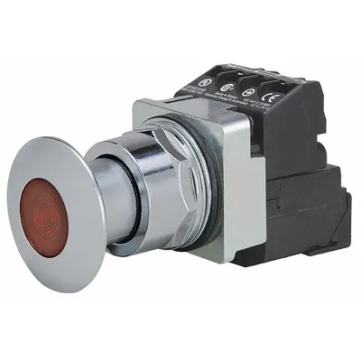 Siemens Mushroom Head Push Button: Illuminated, Mushroom Head Profile, Metallic - Illuminated Mushroom-Head Push Buttons