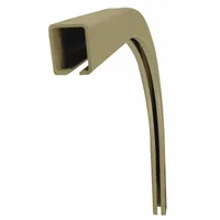 This steel overhead conveyor track section is a vertical curve with a top orientation, 2 ft radius, and 90-degree arc. It is powder coated for corrosion resistance and designed for use with straight track and curves on powered conveyor systems. Suitable for routing materials in material handling applications