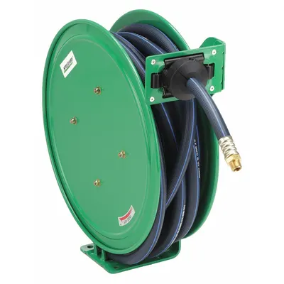 SPEEDAIRE Spring Return Hose Reel: 50 ft (1/2 in I.D.), 3/8 in MNPT, 300 psi Max Op Pressure - Standard Air or Water Spring-Return Hose Reels