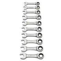 GEARWRENCH Combination Ratcheting Wrench Set: Alloy Steel, Full Polish Chrome, Std (MPN 9520D)