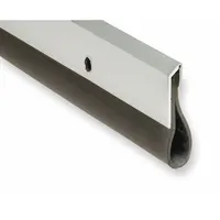 This aluminum door sweep with looped insert seals the gap at the bottom of a door to block drafts, dust, and insects. It measures 84 inches in length and 2-1/4 inches in width. Suitable for use in commercial and industrial facilities to improve energy efficiency and maintain clean environments
