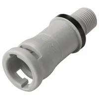 Quick Connection Coupling: Straight, 1/8 in Pipe Size, NPT x MNPT, Polypropylene, Gray (MPN NS2D100212)