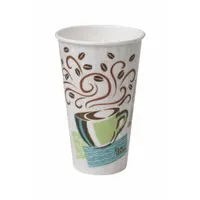 DIXIE Disposable Hot Cup: 16 oz Capacity, White, Paper, Unwrapped, Coffee Haze, 500 PK (MPN 5356DX)