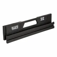 This plastic internal rail accessory in dark gray is designed for use with rail systems. It measures 1 7/8 inches wide, 4 1/8 inches high, and 17 inches long. The handle can be oriented up or down to suit user preference. Commonly used to organize and secure tools or equipment on a rail.