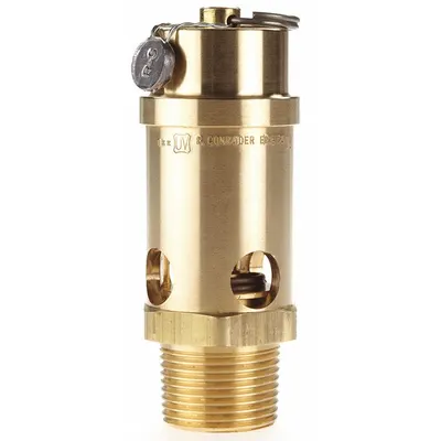 CONRADER Safety Valve: Soft Seat, 1 in (M)NPT Inlet (In.), 150 psi Preset Setting (PSI) - Soft Seat Pneumatic Safety Valves
