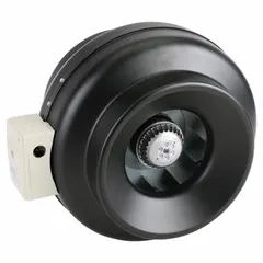 This Dayton inline duct fan is designed for general-purpose ventilation in commercial and industrial settings. It operates on 120V AC, single-phase power, with a single speed and speed control capability. The fan includes a mounting bracket and delivers airflow from 750 to 1500 cfm at 0.000 in SP. Suitable for moving air through ductwork in exhaust or supply applications.