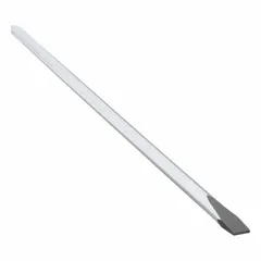 This slotted screwdriver features a 3/16 in tip size and extra-long cabinet length for reaching recessed screws in confined spaces. The steel blade and cushion grip handle provide control and comfort during use. Suitable for general fastening tasks in electrical panels, junction boxes, and similar applications.