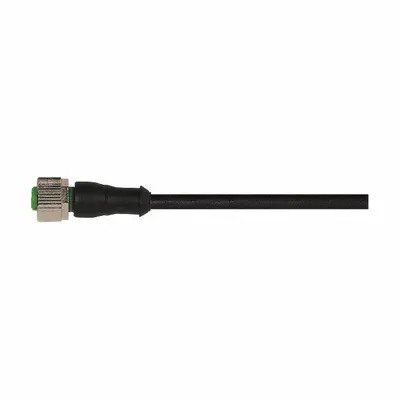 MURRELEKTRONIK Cordset: M12 Female Straight X Bare Wire, 3 Pins, Black, PUR, 1 m Cable Lg - Single-Ended Cordsets with PUR Jacket for Twisting Applications