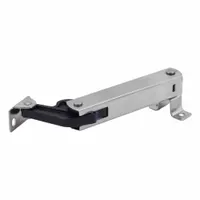 Support angle lid support made of 304 stainless steel. Maximum support angle of 70°. Overall height 1 49/64 in. Used for holding lids open in enclosures, cabinets, and machinery