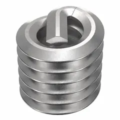 Free-running tanged helical insert for repairing or reinforcing threads in metal components. #4-40 thread size, right-hand coarse thread, plain finish. Supplied in a 100-piece pack. Suitable for use in aluminum, cast iron, or steel.