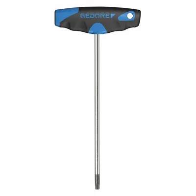 GEDORE Torx Key: 1 Tips, Torx, Std End, T27 Tip Size, Long, Alloy Steel, Chrome - T-Shaped Torx & Torx Plus Keys