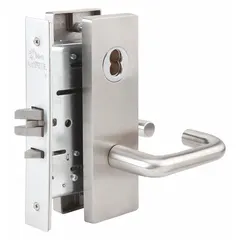 This passage lever lockset is designed for doors where locking is not required, such as interior doors in commercial and institutional buildings. The satin stainless steel finish resists corrosion and wear. ADA-compliant lever operation ensures accessibility. ANSI F01 function allows free egress from either side.