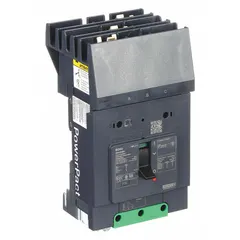 Three-pole molded case circuit breaker rated 50 A, 525V AC with a maximum interrupting rating of 25kA at 277/408V AC. Features fixed instantaneous trip, ABC phase connection, and I-Line ON End terminal connection. Suitable for branch-circuit protection in electrical distribution panels.