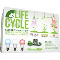 Grow Led Light System: Bulb Included, For Bulb Type A19, 110 to 220V AC, LED, 1 ft Max Mounting Ht (MPN 602771)