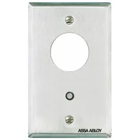 Metal keyswitch accessory for power supplies. Provides key-operated switching for access control systems. Suitable for commercial and industrial security applications requiring controlled on/off operation