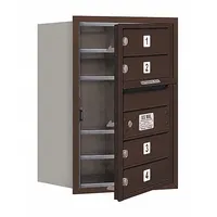 Mailbox: 4C, 4 Doors, Horizontal, 23 7/8 in H x 17 in W x 16 1/2 in D, Recessed Mounting, Lockable (MPN 3706S-04ZFU)