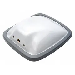 Convex rectangular mirror for passenger side of driver/passenger vehicles. Non-heated, non-motorized. Measures 6 in x 6-1/2 in. Provides wide-angle view to reduce blind spots during lane changes and reversing.