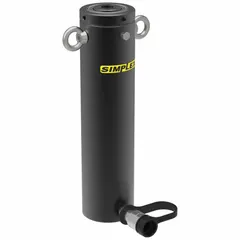 General purpose lock nut ram with 35 ton nominal capacity, 12 in stroke, and 6.85 sq in effective area. Used for lifting, pressing, and holding loads where mechanical load-holding safety is required without continuous hydraulic pressure.