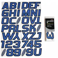 Letter and Number Label Set: Gen Identification/USCG, 3 in Character Ht, Proprietary, Black/Blue (MPN GBLBLK700)