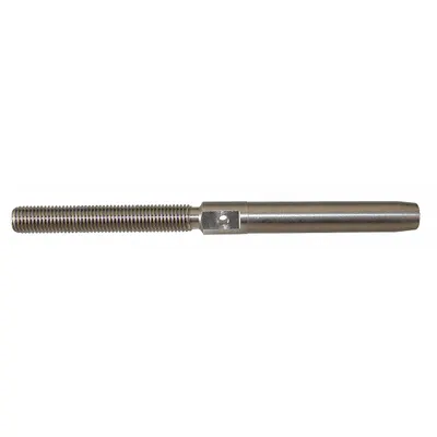 LOOS Wire Rope Stud: 1/16 in Compatible Rope Dia, Left Hand, 1 3/64 in Thread Lg - Left-Hand Thread Stud