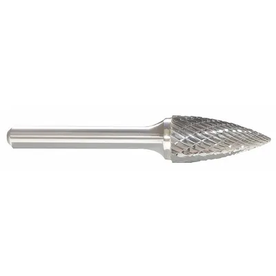 OEM APPROVED VENDOR Double-Cut Flame Bur, SH-41L2, 1/8" x 1/4" Head, 1/8" Shank - Double-Cut Flame Burs