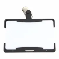 Badge Holder: Pouch, Horizontal, 4 in Badge Pouch Wd, 2 1/2 in Badge Pouch Ht, Plastic, Black, 25 PK (MPN BAU 68171)