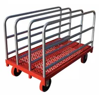 DAYTON Panel Truck: 3,200 lb, Gray/Red, 54 in L x 30 in W x 38 1/2 in H Deck, 12 in Deck Ht, 4 Rails