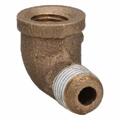 OEM 90° Brass Elbow with PTFE Thread Sealant, 1/4 in x 1/4 in, Class 125, 200 psi - Threaded Low-Pressure Pipe Fittings for Potable Water with Thread Sealant