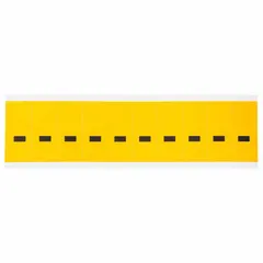 Non-reflective indoor/outdoor label with a black dash on yellow background. Gothic font, 1 15/16 in character height. Not self-spacing or self-aligning. Used for permanent identification on pipes, panels, or equipment.