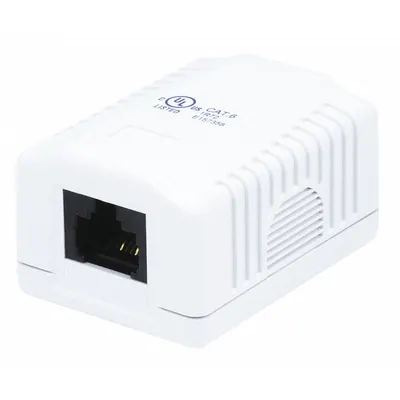 MONOPRICE Surface Mount Box: Keystone, Keystone Wall Mount, 1 Ports, White, Wall Mount - Voice & Data Jack Boxes