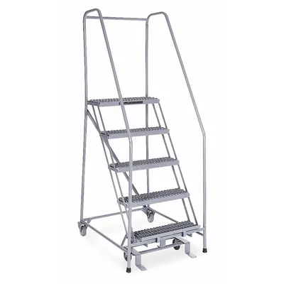 COTTERMAN Rolling Ladder: 3.3 ft Platform Ht, Assembled, Steel, Manual Lock, Serrated - Steel Manual-Lock Ladders