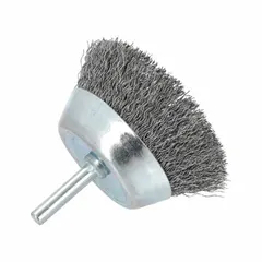 This cup brush is designed for light cleaning of carbon steel surfaces. The crimped steel fill removes rust, scale, and light weld splatter without aggressive cutting. Suitable for surface preparation and finishing in metal fabrication and maintenance applications.