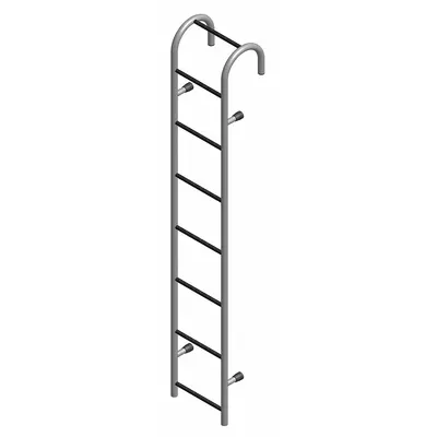 COTTERMAN Straight Ladder: 6 ft Ladder Size, Steel, 300 lb Load Capacity, 29 lb Wt - Storage Tank Steel Ladders