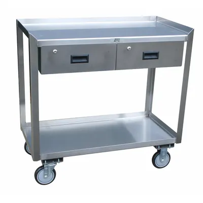 JAMCO Corrosion-Resistant Stainless Steel Mobile Workstation: Fixed Ht - Stainless-Steel-Top Worktables