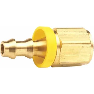 DIXON Push-On Hose Fitting: Hose Barb x NPTF, 3/8 in x 3/8 in Fitting Size, Male x Female - Brass Multipurpose (Air, Water, Chemical) Push-On Barbed Hose Fittings