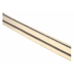 Stainless steel bird control shock track in beige finish with crimp design. Measures 2 inches in height by 50 feet in length. Used to deter birds from landing on ledges, roofs, and other building surfaces by delivering a mild electric shock.