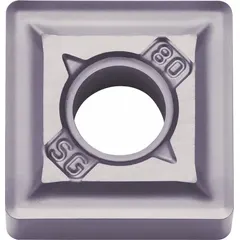 Square (S) indexable turning insert made of PVD carbide. Used for general-purpose turning, facing, and profiling on steel, stainless steel, and cast iron in medium machining operations.