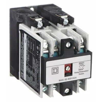 SQUARE D NEMA Control Relay: Surface Relay Mounting, 120V AC Coil Volt - Surface-Mounted Relays