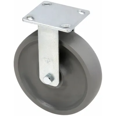 RWM Plate Caster: Rigid, No Brake, Elastomer, 8 in Wheel Dia., 2 in Wheel Wd - General-Purpose Maintenance-Free Plate Casters