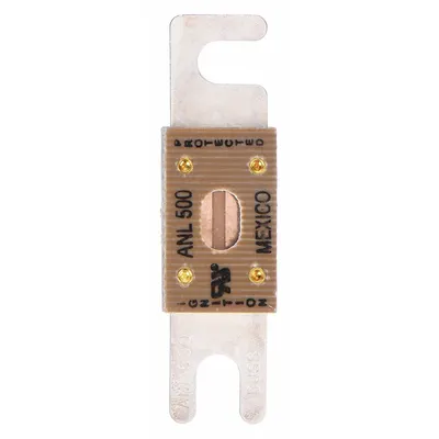 BUSSMANN Forklift Limiter Fuse: ANL Series, Bolt-On, Fast-Acting, 500 A, 80 V DC - Fast-Acting & General Purpose Bolt-On Fuses