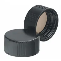 Cap: 23 mm Dia, Black, Phenolic, Rubber, 20-400 mm Screw Closure Size, Autoclavable, Colored (MPN 240216)